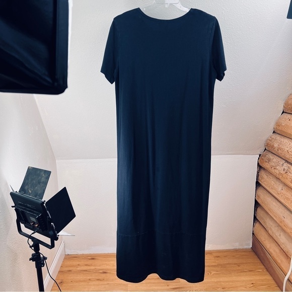 BLUE CACTUS Black Maxi Dress & Button front Vest w/two pockets. Size Large - Picture 6 of 8